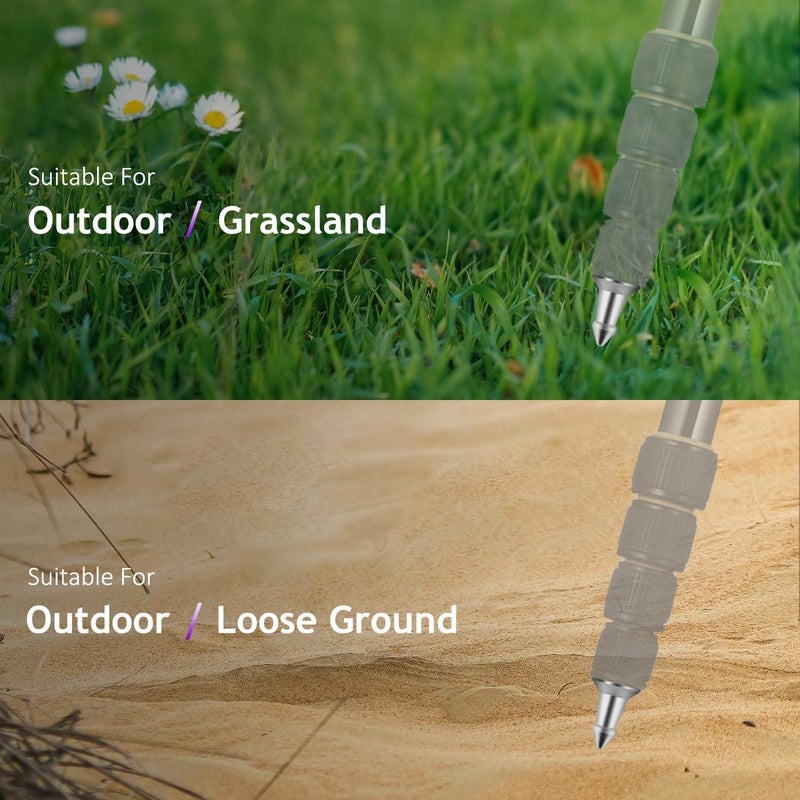 Rigych 6 Pcs Tripod Spike Feet 1/4-20 Thread Rubber Feet Anti-Slip & Stainless Steel Spike Tripod Feet Replacement Parts - Image 4